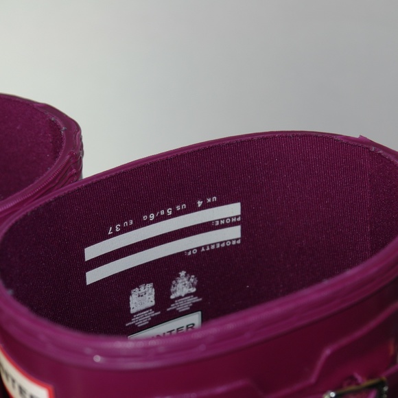 Girl's Hunter Tall Gloss Rain Boot Violet Purple 5 - Picture 5 of 5